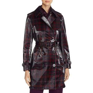 Elie Tahari Womens Natania Coated Flannel Lined Belted Trench Coat Retail: $798